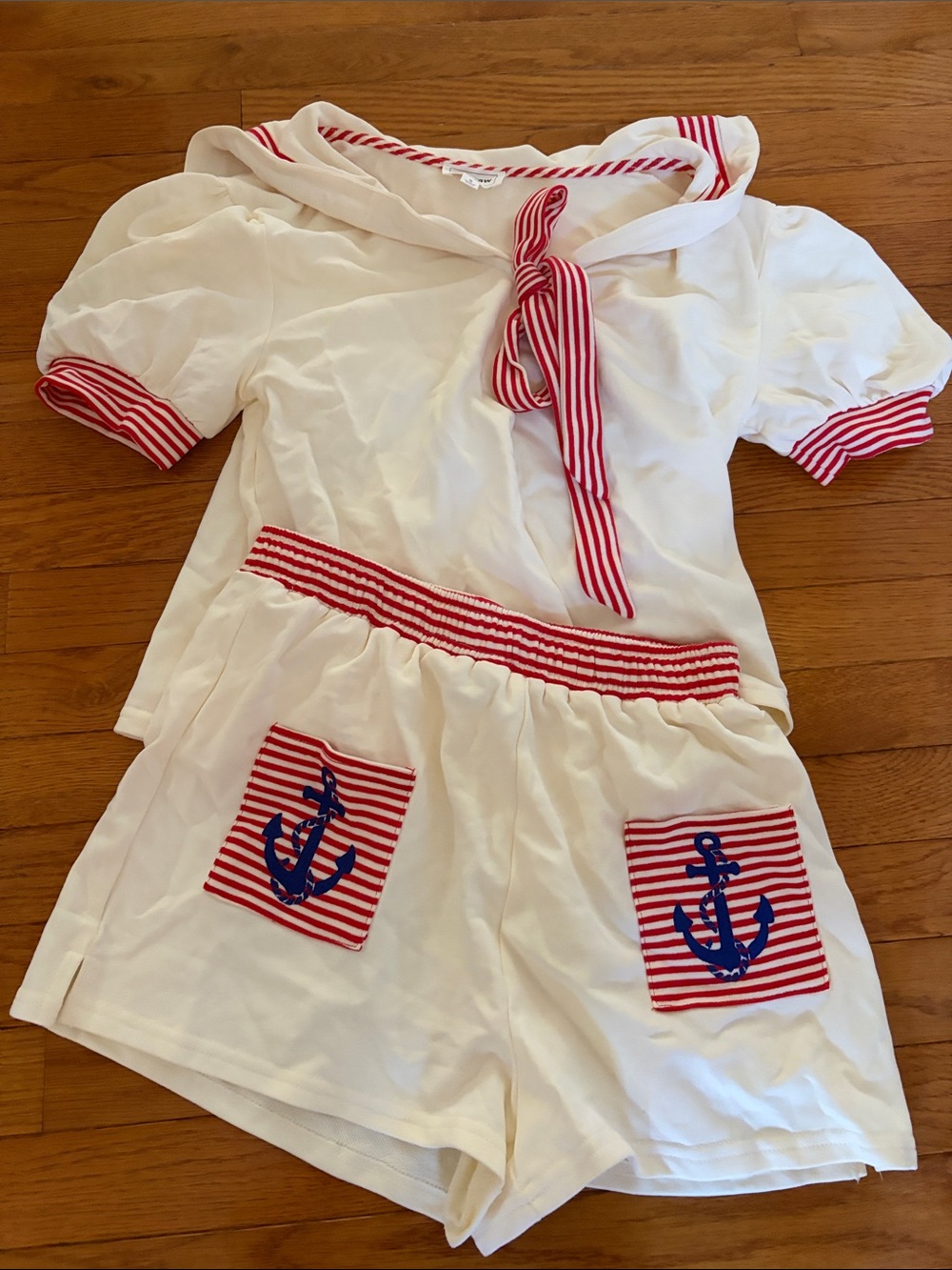 Rareraw White Top with Red Stripe Trim